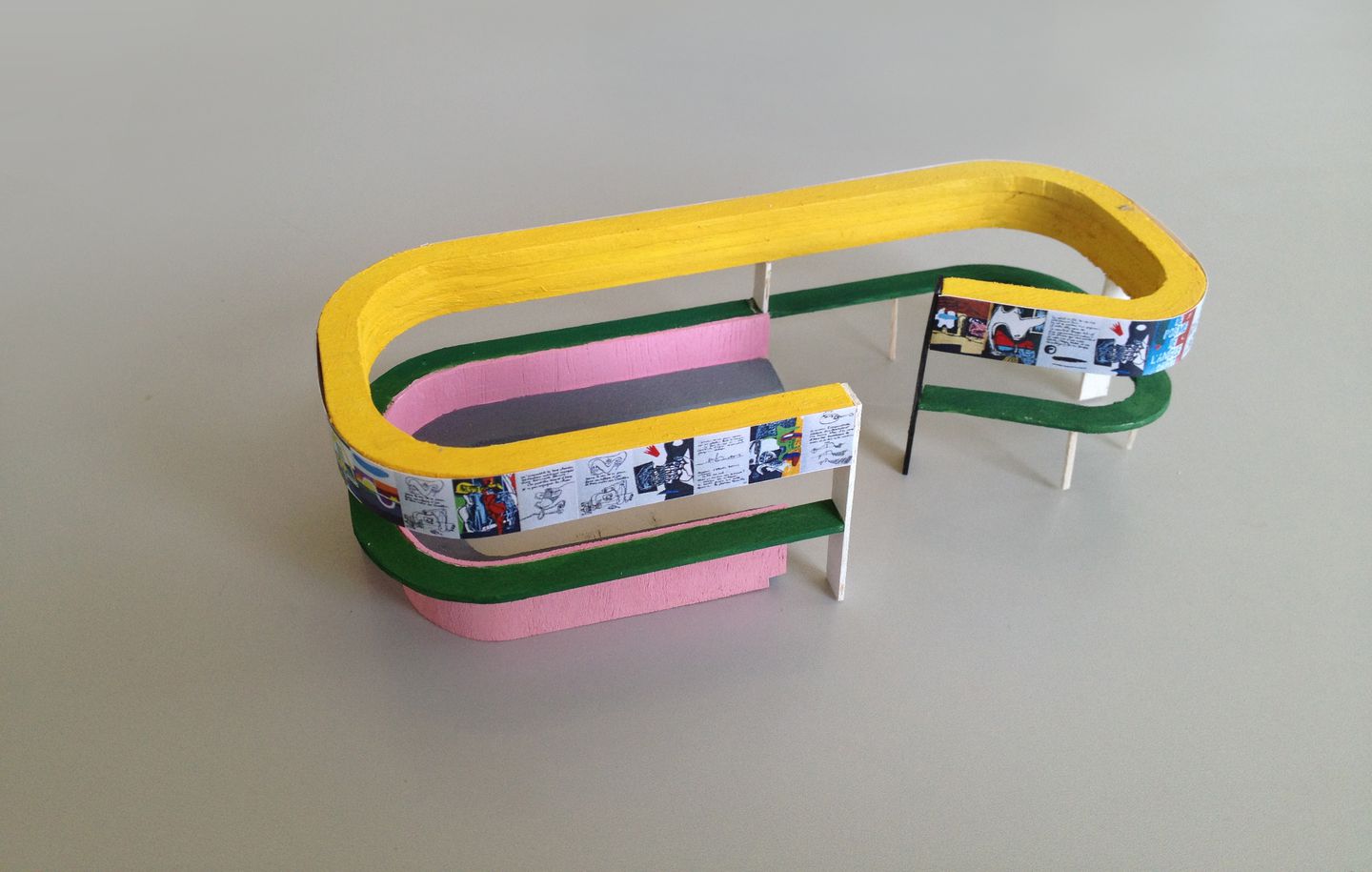 Sketch model of Le Corbusier exhibition proposed at the Powerhouse Museum Sydney designed by Durbach Block Jaggers Architects